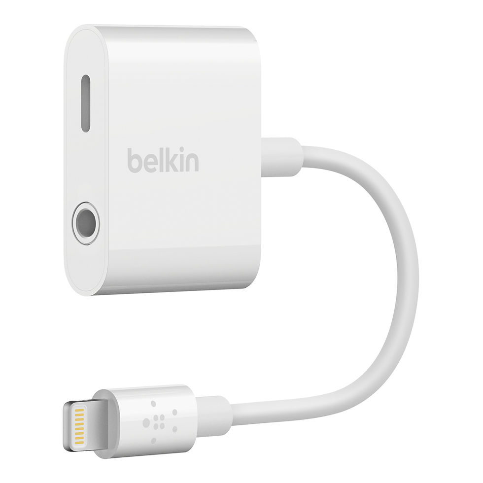 Thumbnail: Belkin 3.5mm Audio + Charge Rockstar for iPhones, White