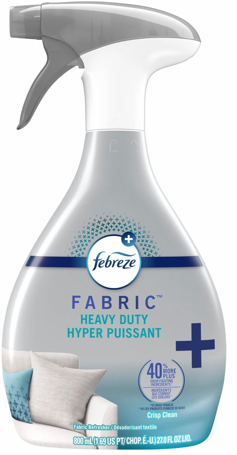 Thumbnail: Febreze Fabric Spray Air Freshener, Odor-Fighting, Heavy Duty Crisp Clean, 27 oz