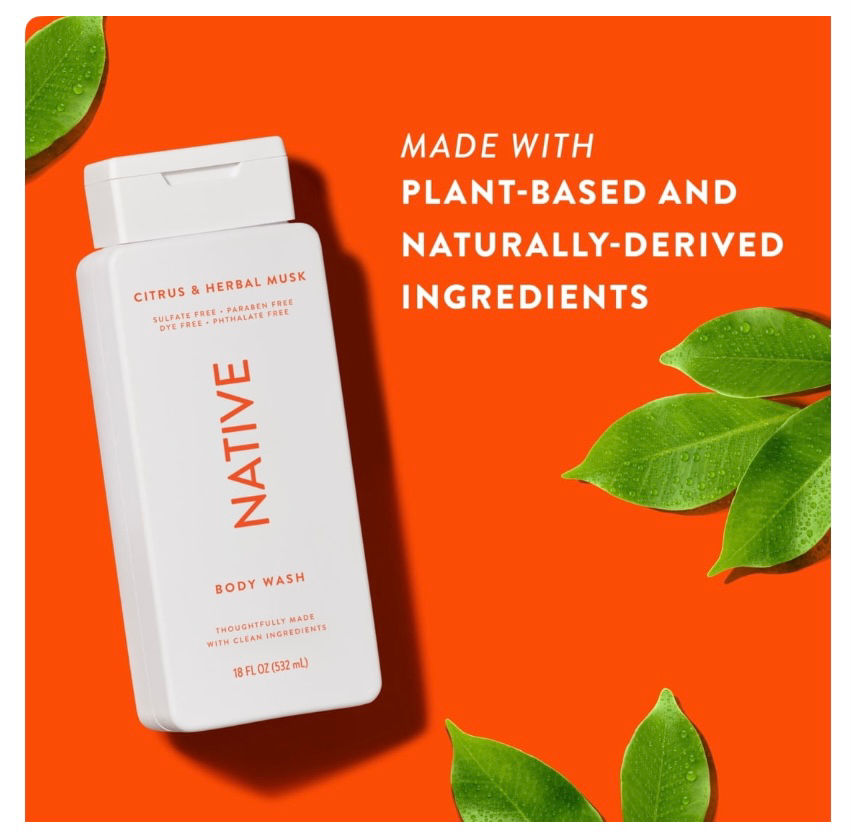 Thumbnail: Native Body Wash, Citrus & Herbal Musk, Sulfate Free, Naturally Derived Ingredie