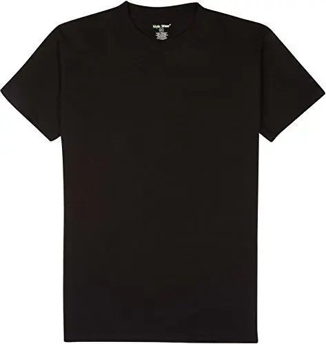 Style Wear Men's 100% Cotton Heavy Weight Crewneck Tall T-Shirt (5xl, Black)
