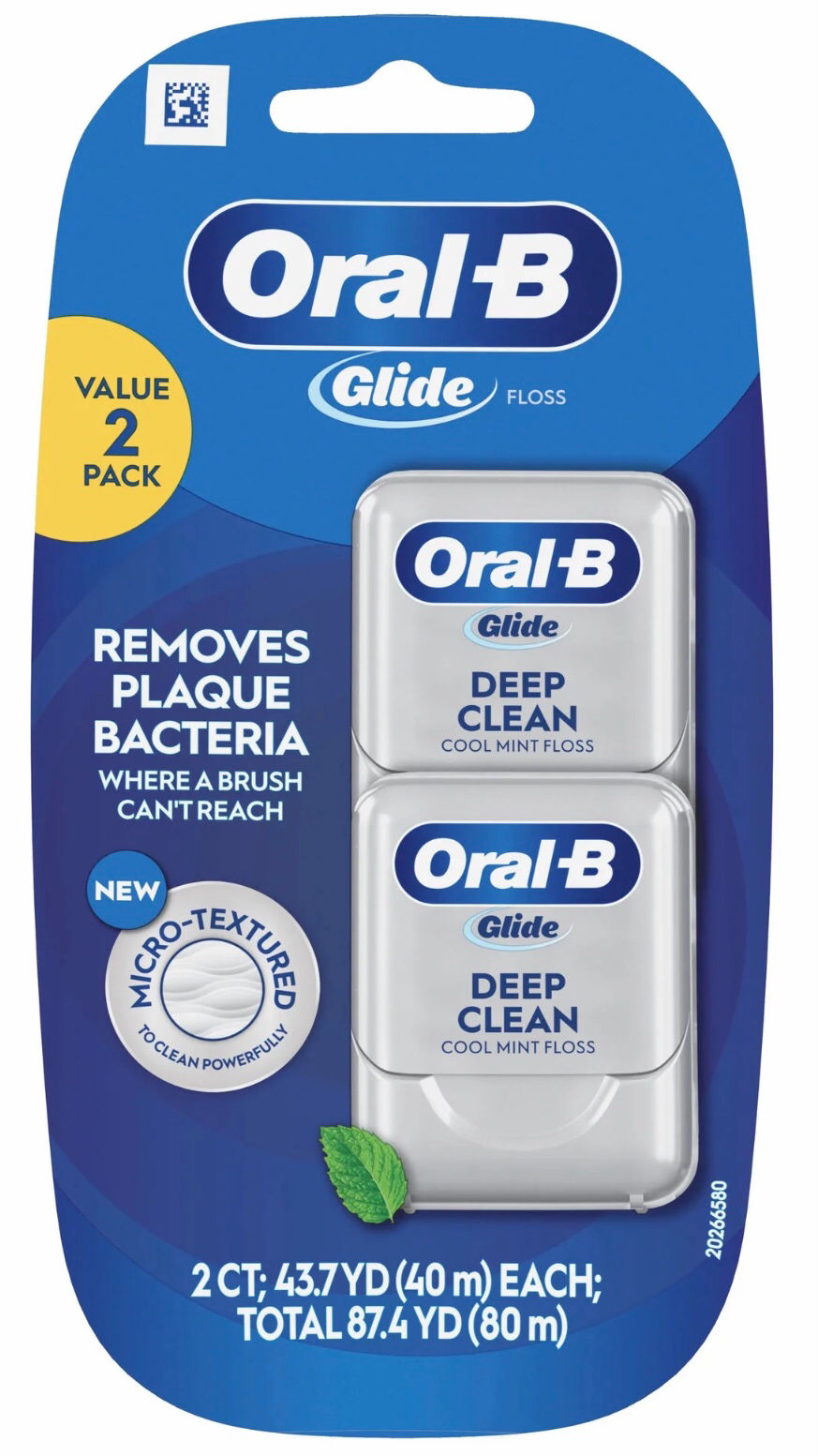 Thumbnail: Oral-B Floss, Glide Deep Clean Cool Mint Dental Floss, Value 2 Pack (40m Each)