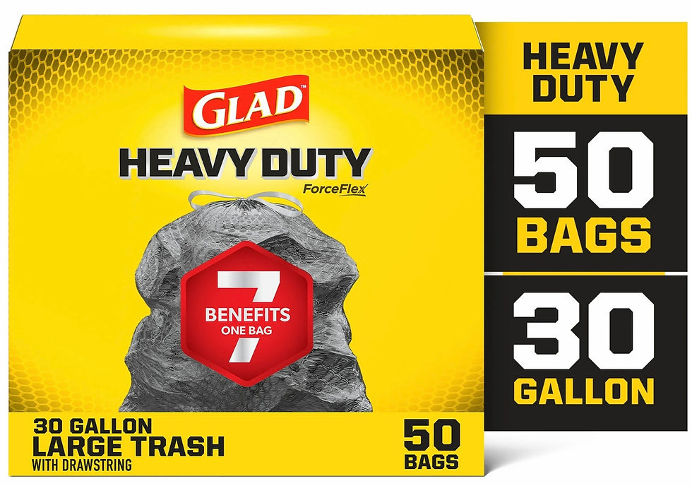 Thumbnail: Glad, ForceFlex, Large Trash, Drawstring Bag, Heavy Duty, 30 gallon, 50ct