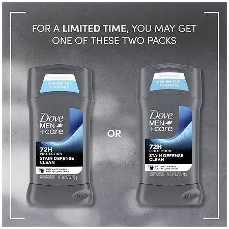Thumbnail: Dove Men+Care Antiperspirant Deodorant Stick For Men, Stain Defense Cool, Anti-W
