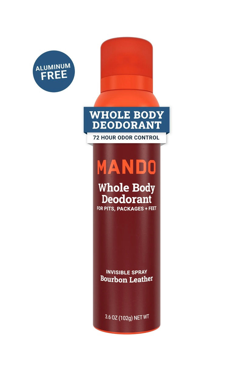 Thumbnail: Mando Deodorant Spray for Men, Aluminum Free, Bourbon Leather Scent, 3.6 oz
