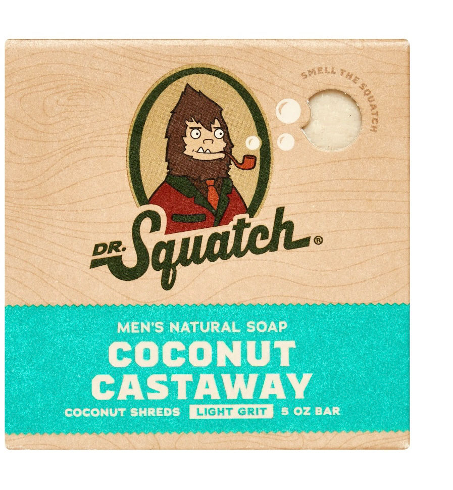Dr. Squatch Coconut Castaway Natural Bar Soap for Men, 5 oz