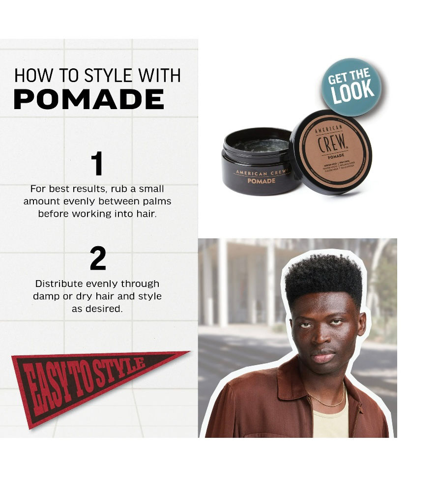 Thumbnail: American Crew Men's Hair Pomade, Like Hair Gel with Medium Hold & High Shine, 3 