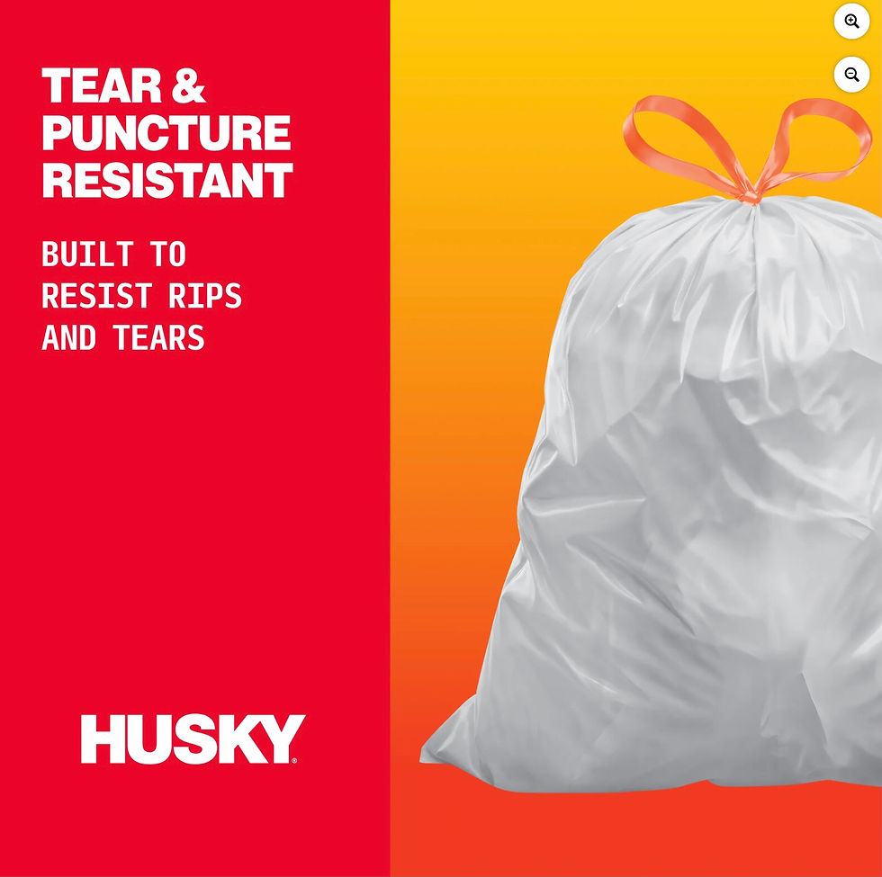 Thumbnail: Husky 13 Gallon Tall Kitchen Drawstring Bags, 120 Bags