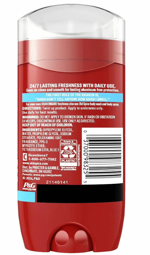 Thumbnail: Old Spice Aluminum Free Deodorant for Men, Stick, Krakengard, 3.0 oz