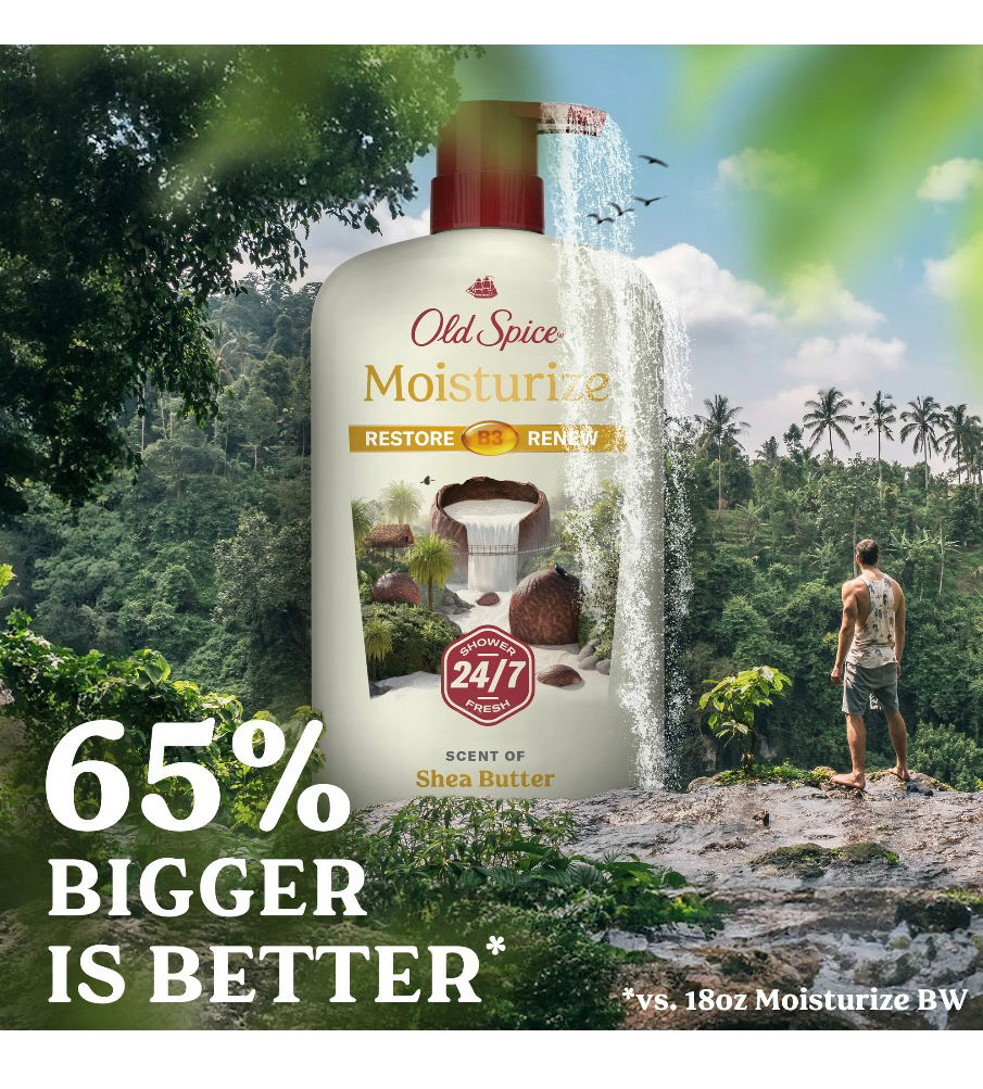 Thumbnail: Old Spice Men's Body Wash Moisturize with Shea Butter, All Skin Types, 30 fl oz