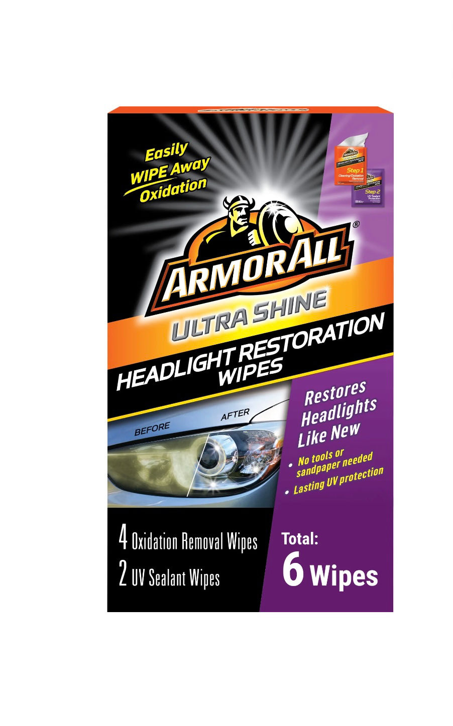 Armor All Ultra Shine Headlight Restoration Wipes, Automotive Headlight Restorer