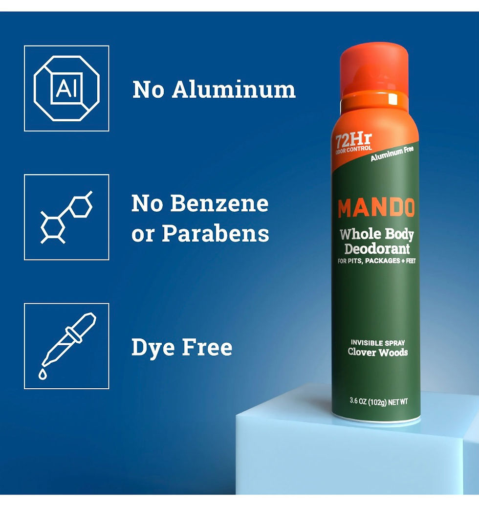 Thumbnail: Mando Deodorant Spray for Men, Aluminum Free, Clover Woods Scent, 3.6 oz