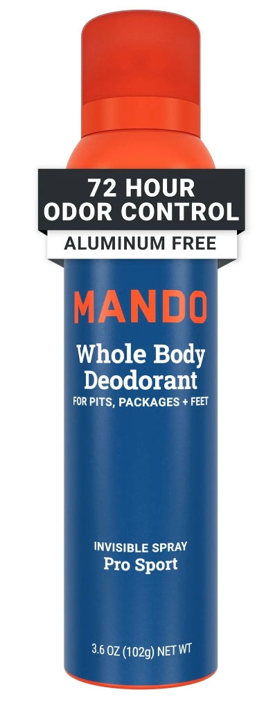 Mando Deodorant Spray for Men, Aluminum Free, Pro Sport Scent, 3.6 oz