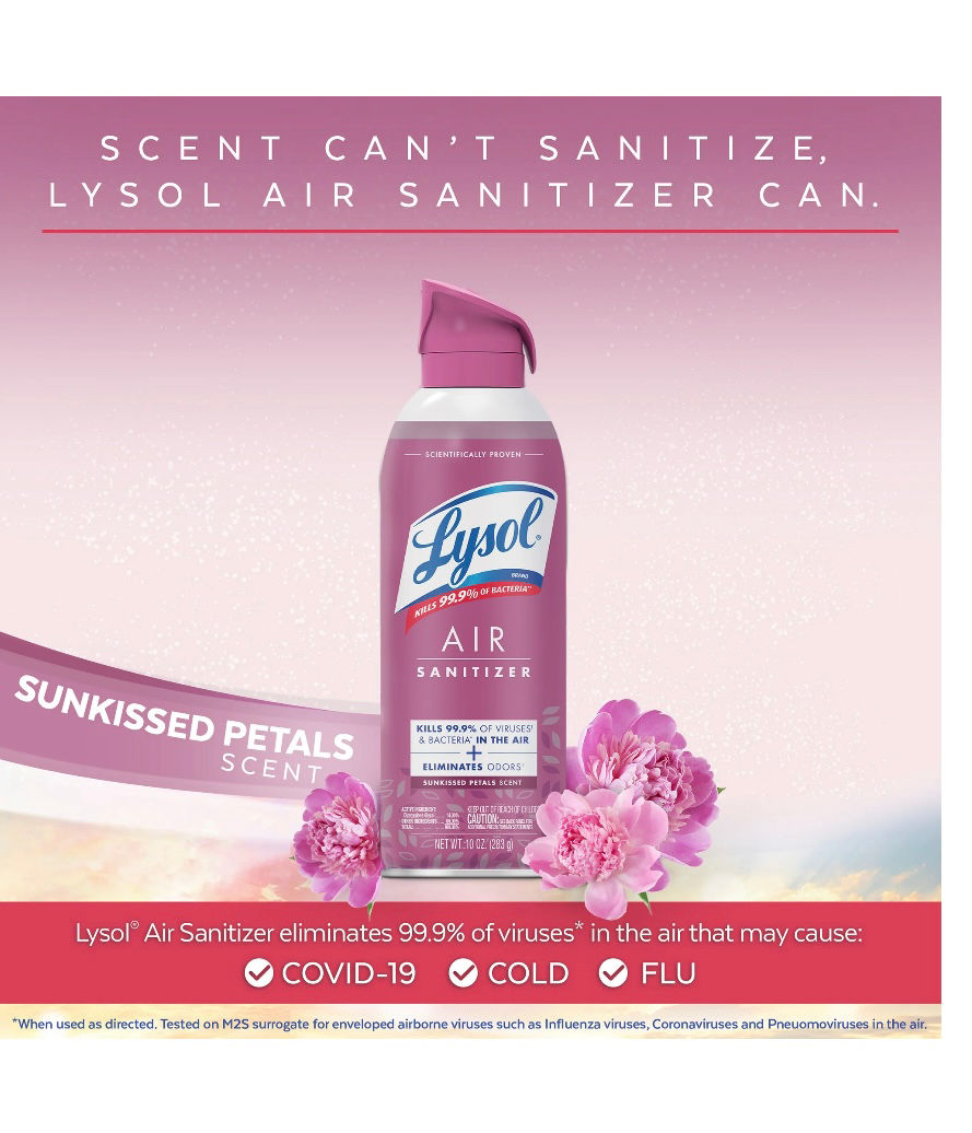 Thumbnail: Lysol Air Sanitizer, Disinfectant Spray, Sunkissed Petals, 10 fl oz