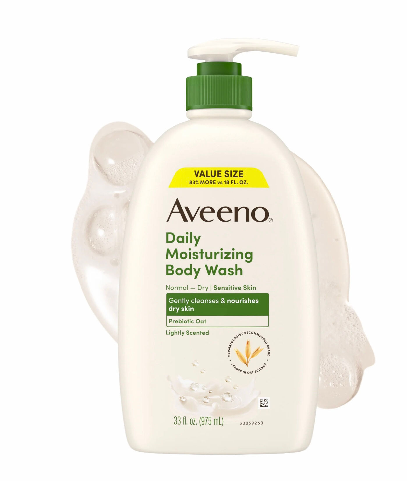 Aveeno Daily Moisturizing Soap, Dry Skin Body Wash and Scrub with Prebiotic Oat,