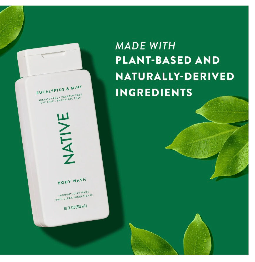 Thumbnail: Native Body Wash, Sulfate Free for Women and Men, Eucalyptus & Mint, 18 fl oz