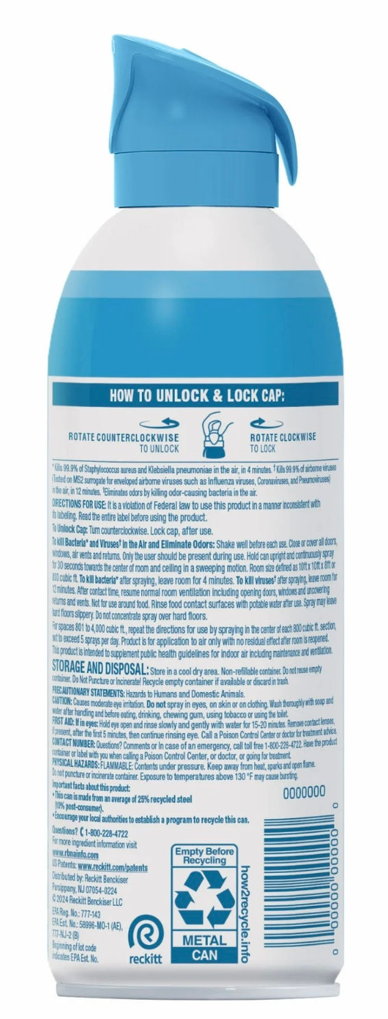 Thumbnail: Lysol Air Sanitizer Spray, Air Sanitizer and Bacterial Odor Eliminating, Cotton 