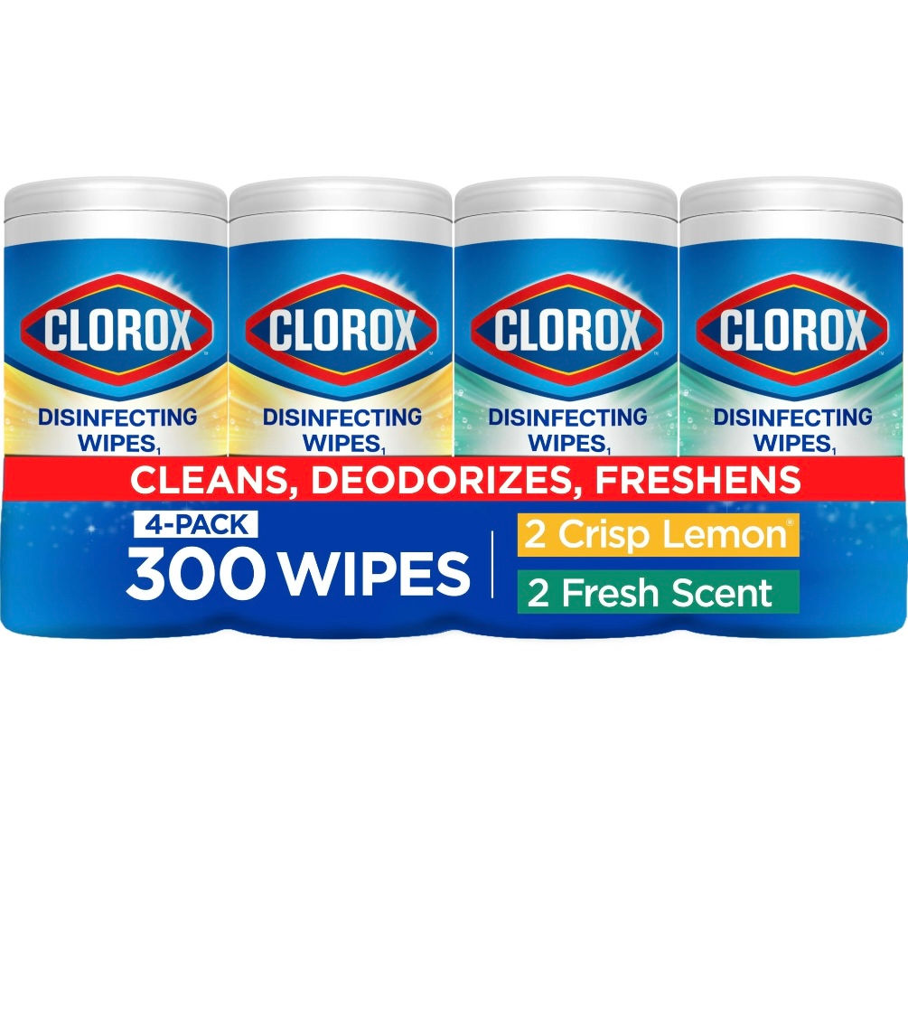 Clorox Bleach-Free Disinfecting and Cleaning Wipes, 75 Count Each, 4 Pack