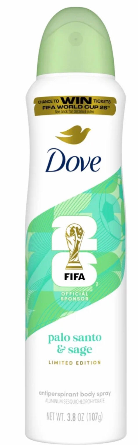 Dove Limited Edition FIFA Antiperspirant Deodorant Dry Spray for 72-hour Sweat a