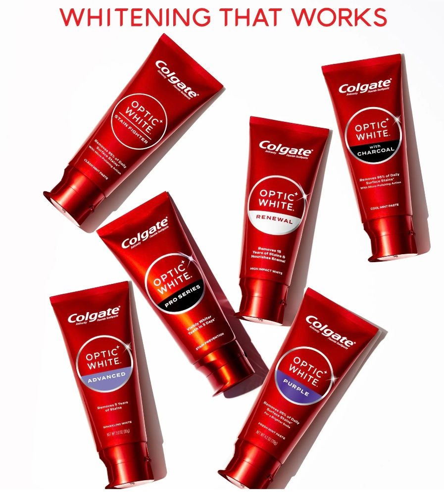 Thumbnail: Colgate Optic White Advanced Hydrogen Peroxide Whitening Toothpaste, Mint, 3.2 o
