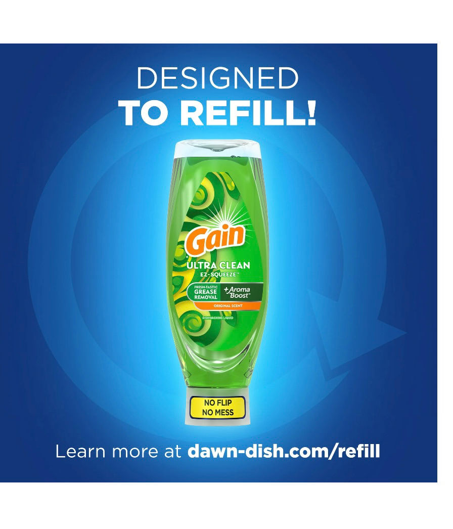 Thumbnail: Gain EZ-Squeeze Dishwashing Liquid Dish Soap, Original Scent, 14.70 fl oz