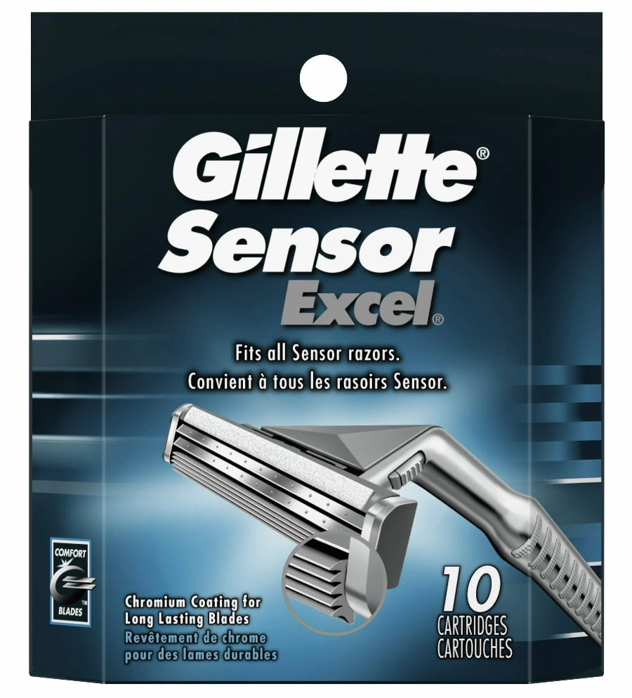 Thumbnail: Gillette Sensor Excel Men's Razor Blade Refills, 2 Blade, 10 Count