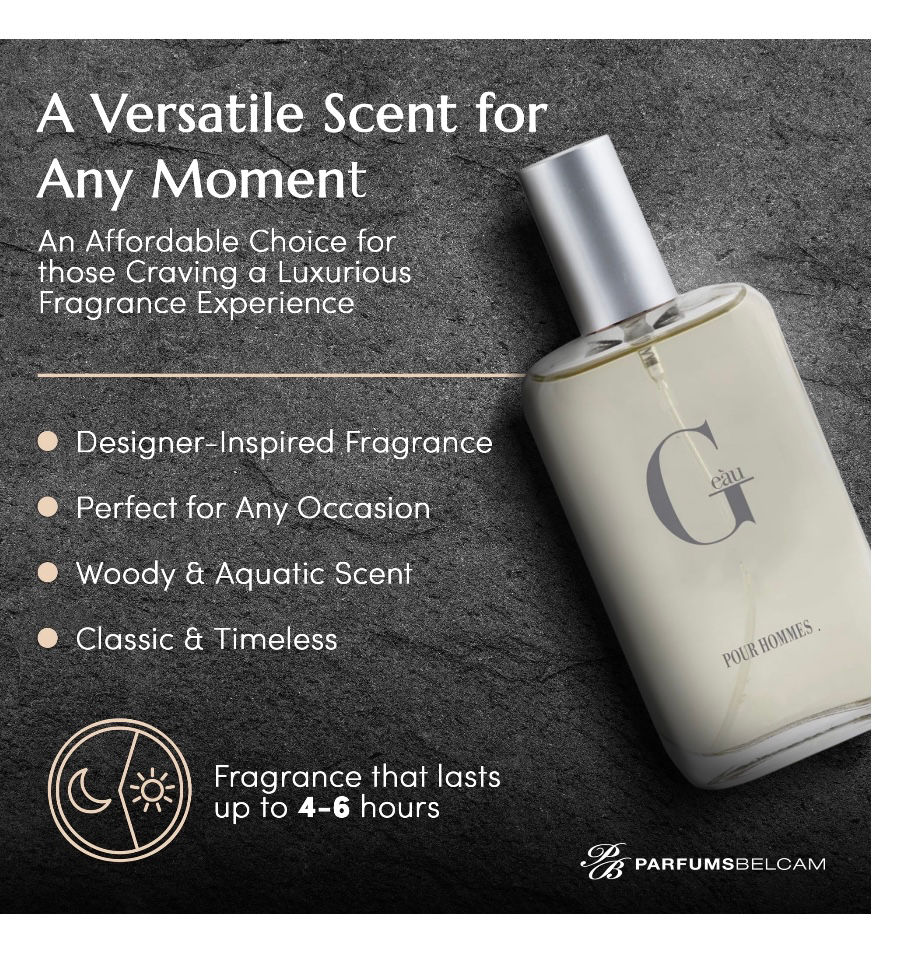 Thumbnail: Belcam G Eau Men's Eau De Toilette Spray, Fresh Aquatic Scent, 3.4 fl oz