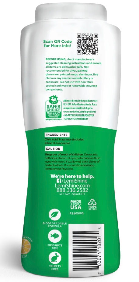 Thumbnail: Lemi Shine Dish Detergent Booster, Gets Rid of Hard Water Spots, 20 oz