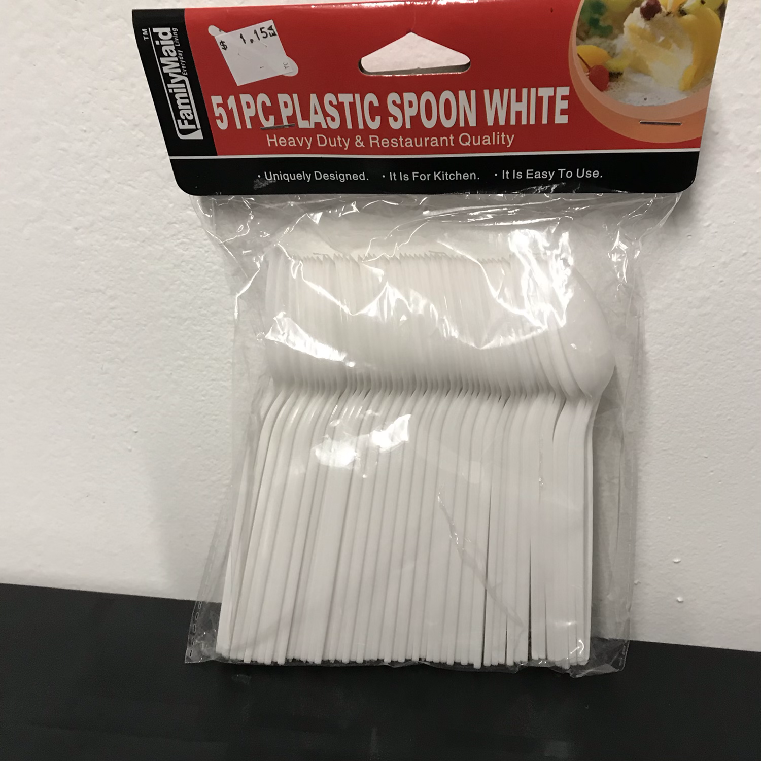 FamilyMaid 51pc Plastic Spoon White