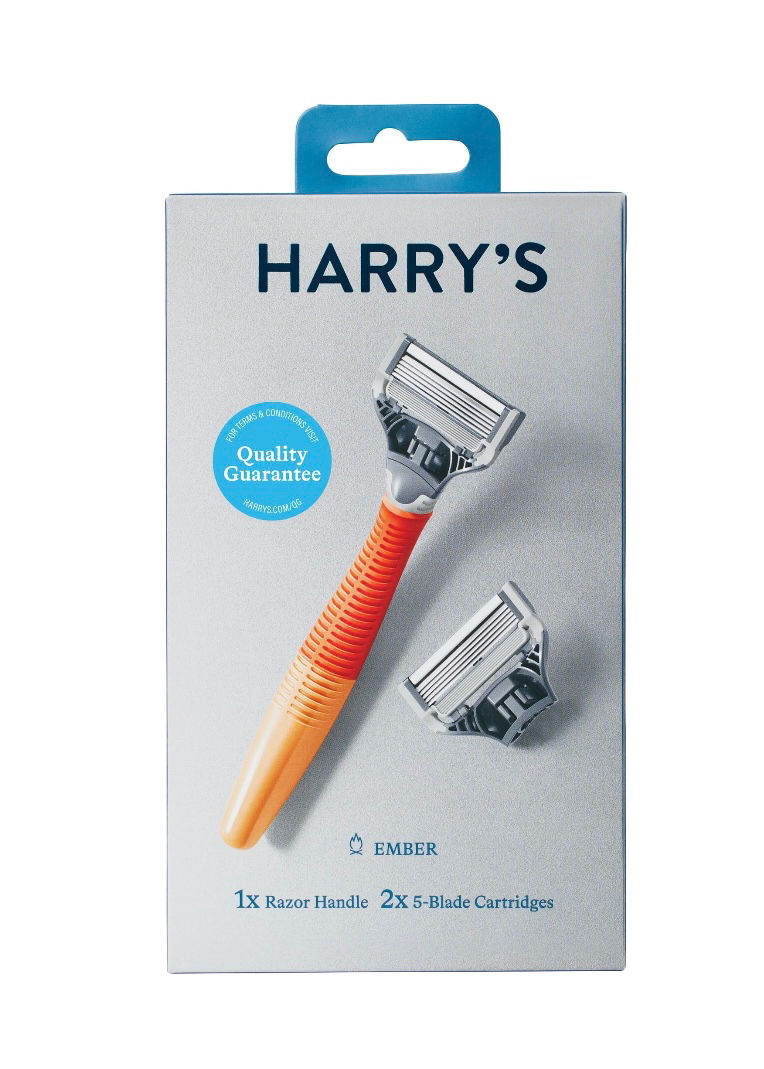 Thumbnail: Harry's Shaving Razor for Men with 2 Razor Blade Refill Cartridges, Ember Orange