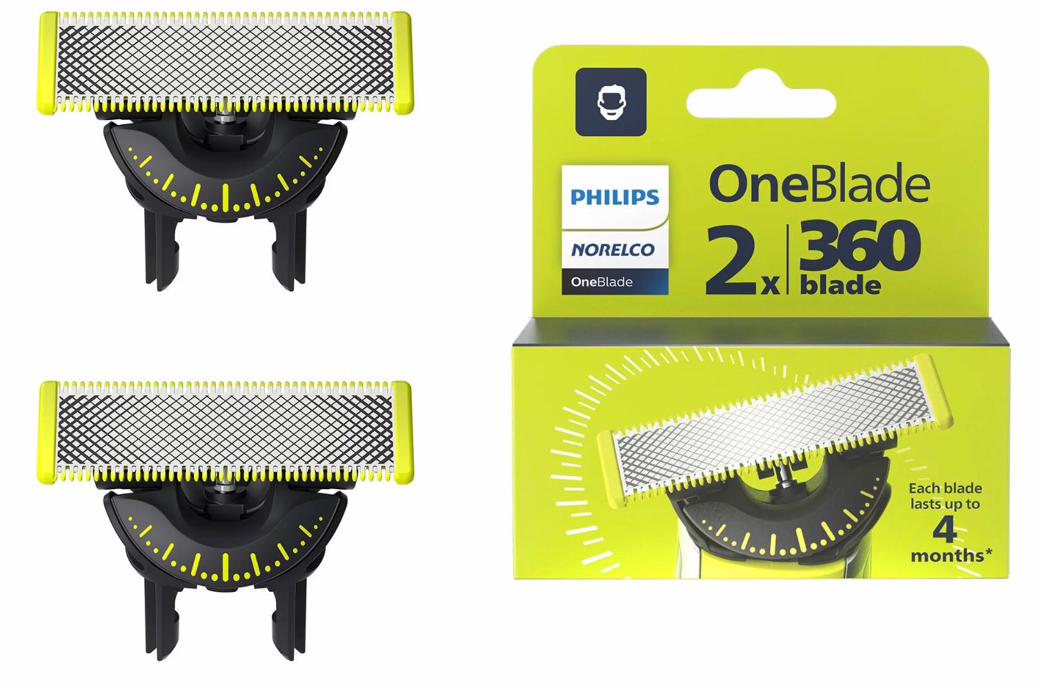 Philips Norelco Oneblade 360 Blade Replacement Blade 2 Pack