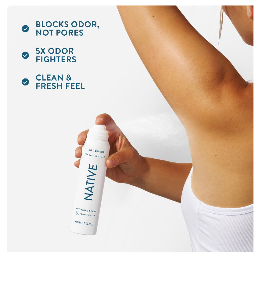 Thumbnail: Native Aluminum Free Deodorant Spray For Men, 72 Hour Deodorant Spray, Sea Salt 