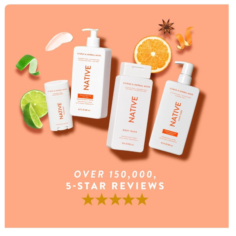 Thumbnail: Native Body Wash, Citrus & Herbal Musk, Sulfate Free, Naturally Derived Ingredie