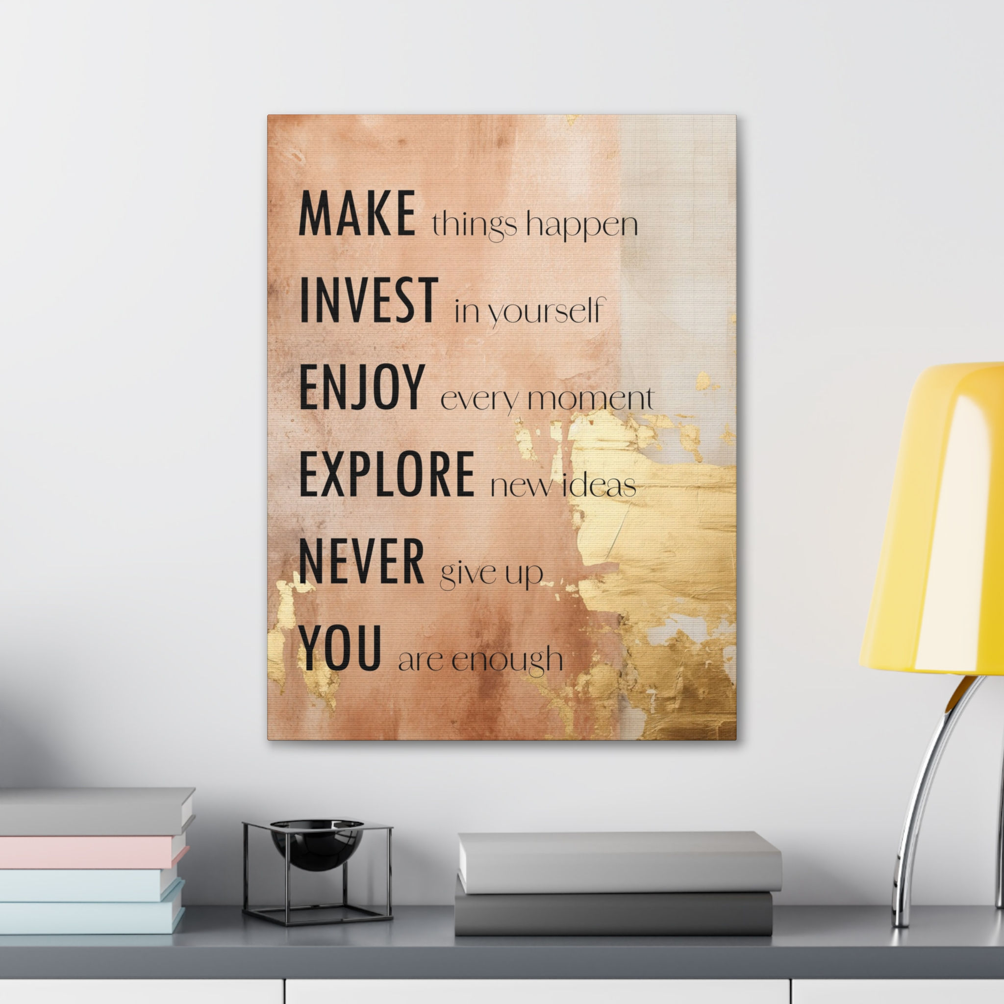 MAKE THINGS HAPPEN Affirmation Wall Art Canvas
