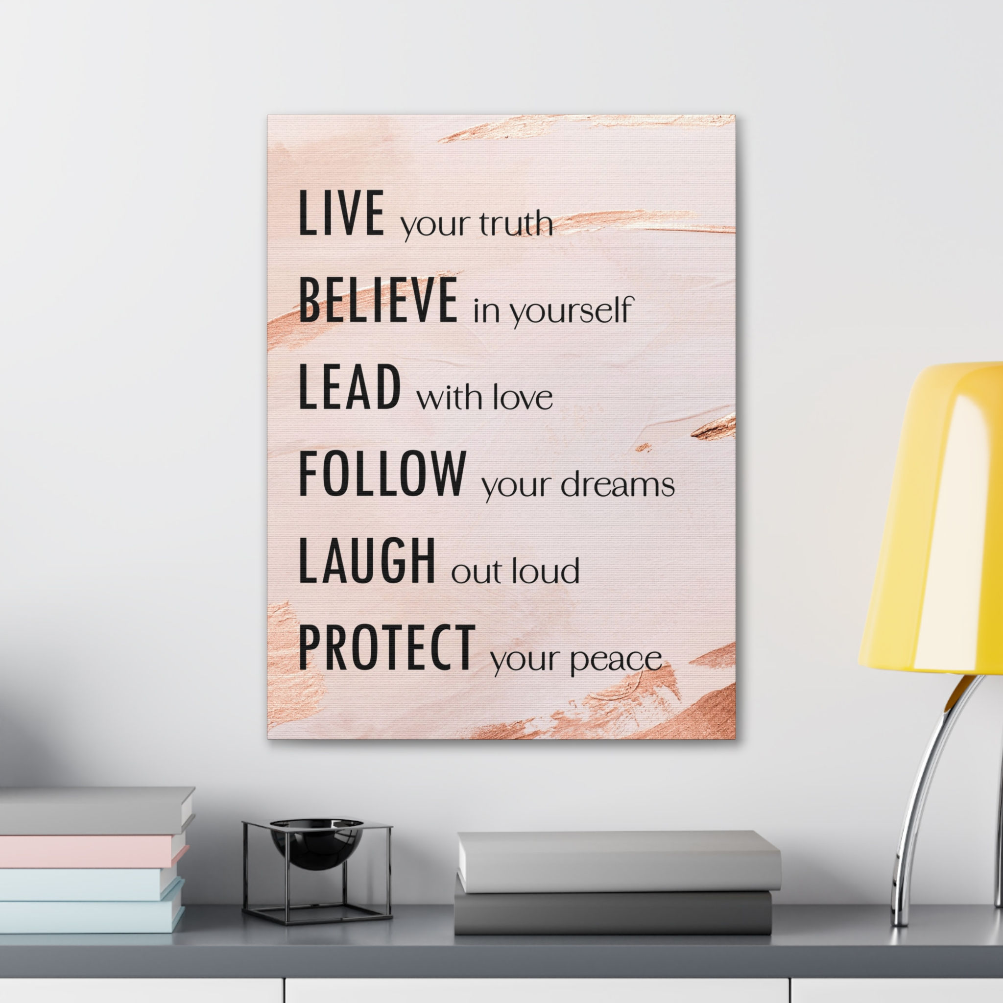 LIVE YOUR TRUTH Affirmation Wall Art Canvas
