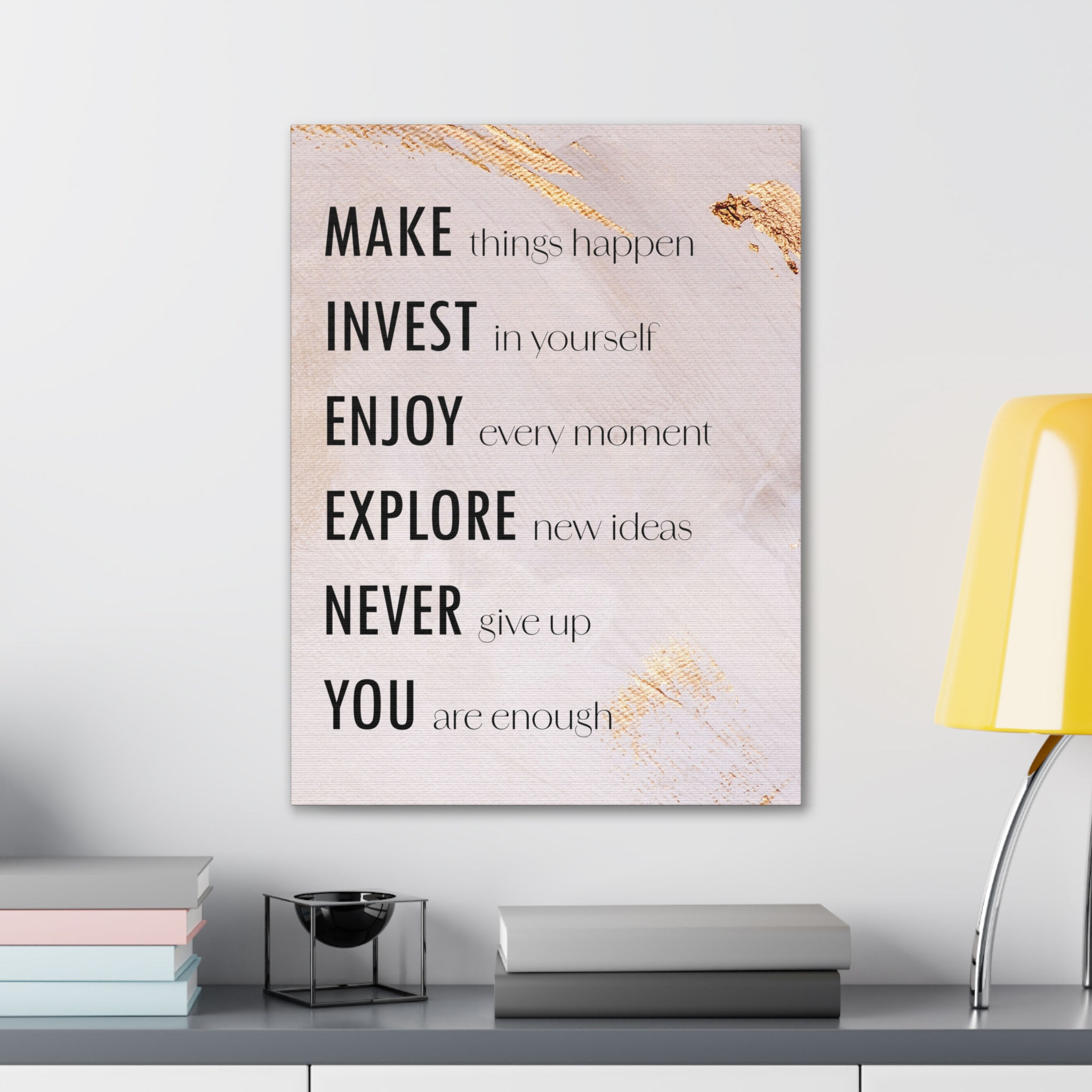 MAKE THINGS HAPPEN Affirmation Wall Art Canvas