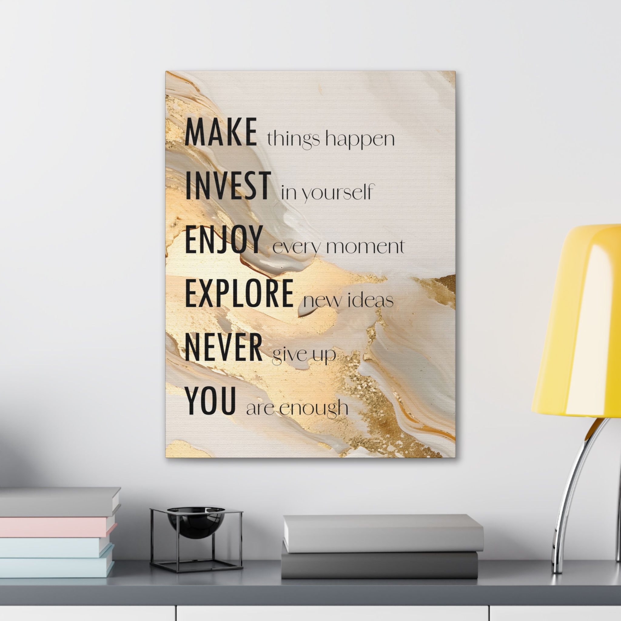 MAKE THINGS HAPPEN Affirmation Wall Art Canvas