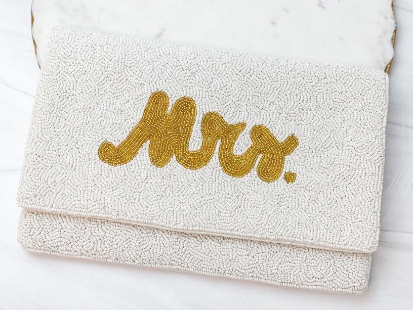 Mrs. beaded crossbody / clutch