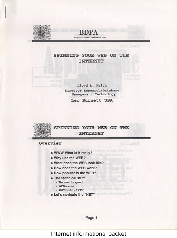 Internet informational packet