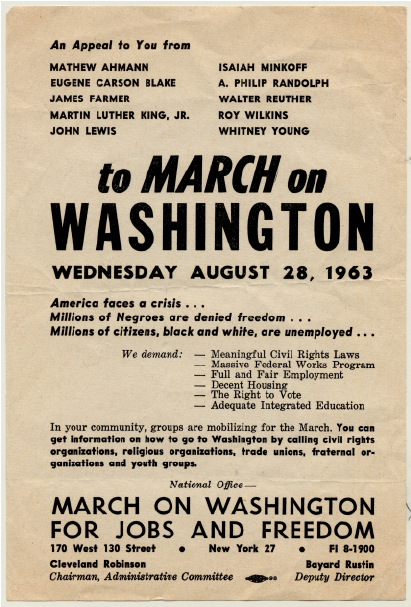 March on Washington flyer