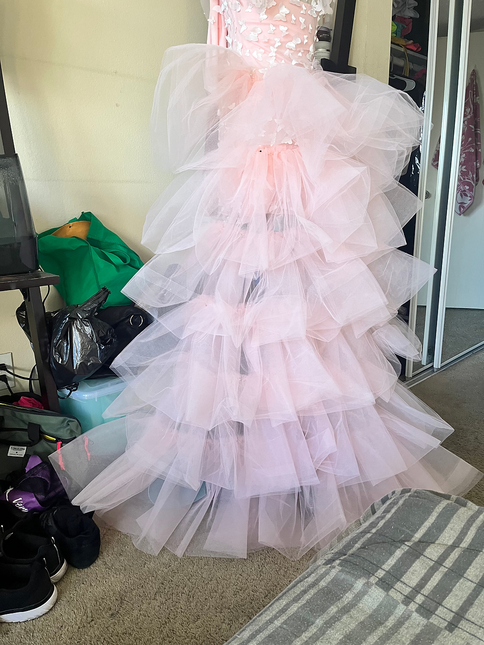 lightly full tulle bustle