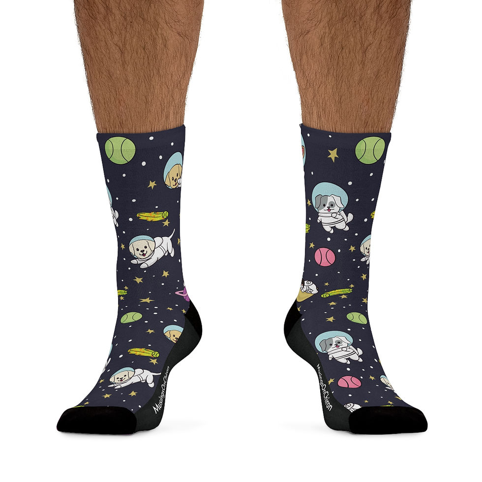 Thumbnail: Puppy Cosmonauts  Socks (One Size)