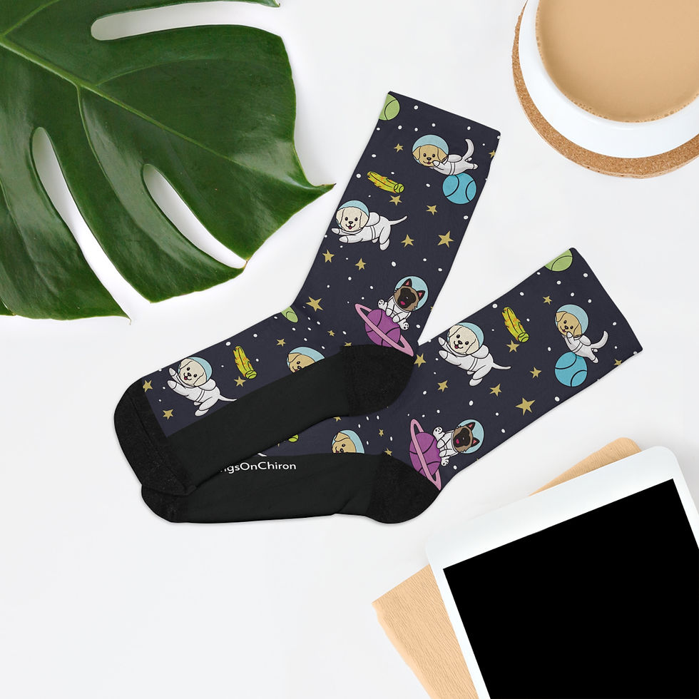 Thumbnail: Puppy Cosmonauts  Socks (One Size)