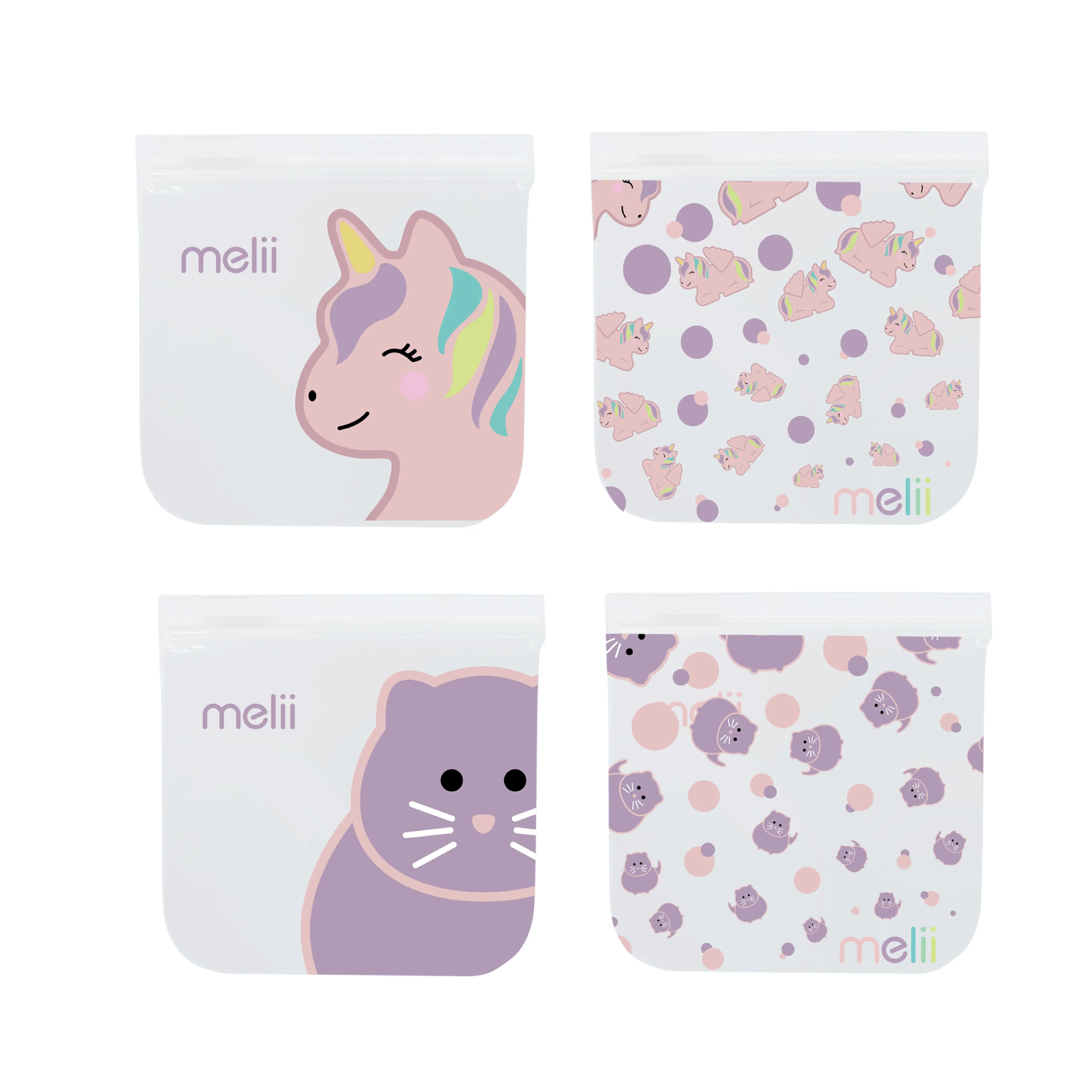 EVA Snackbags - Unicorn & Cat