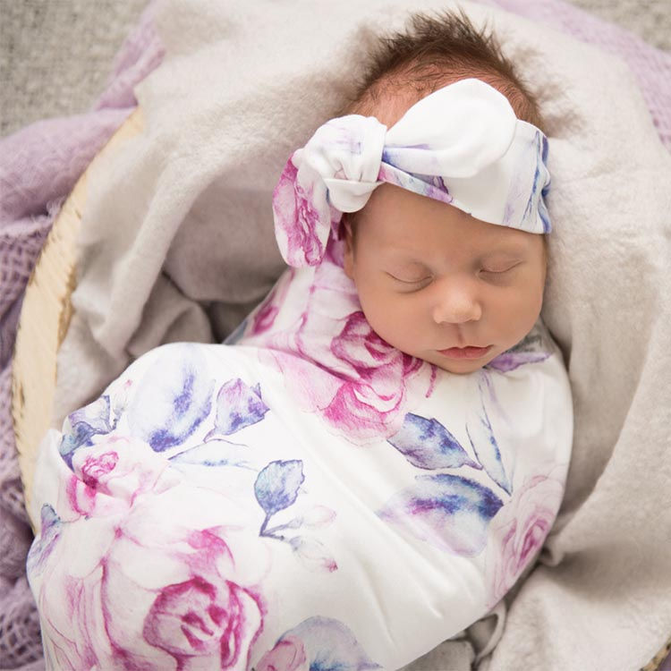 Thumbnail: Lilac Skies - Swaddle & Topknot Set