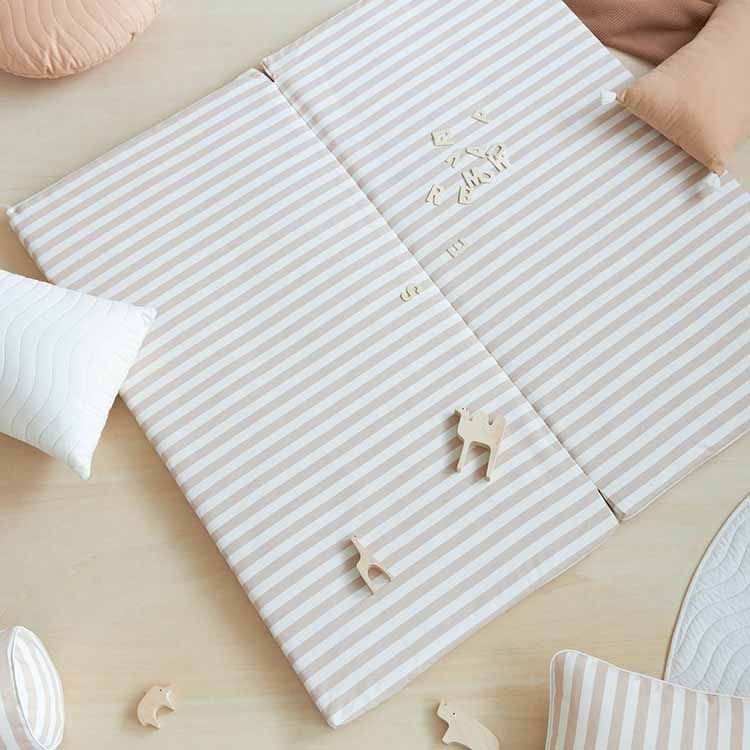 Thumbnail: Bebop Folding Mat - Taupe Stripes