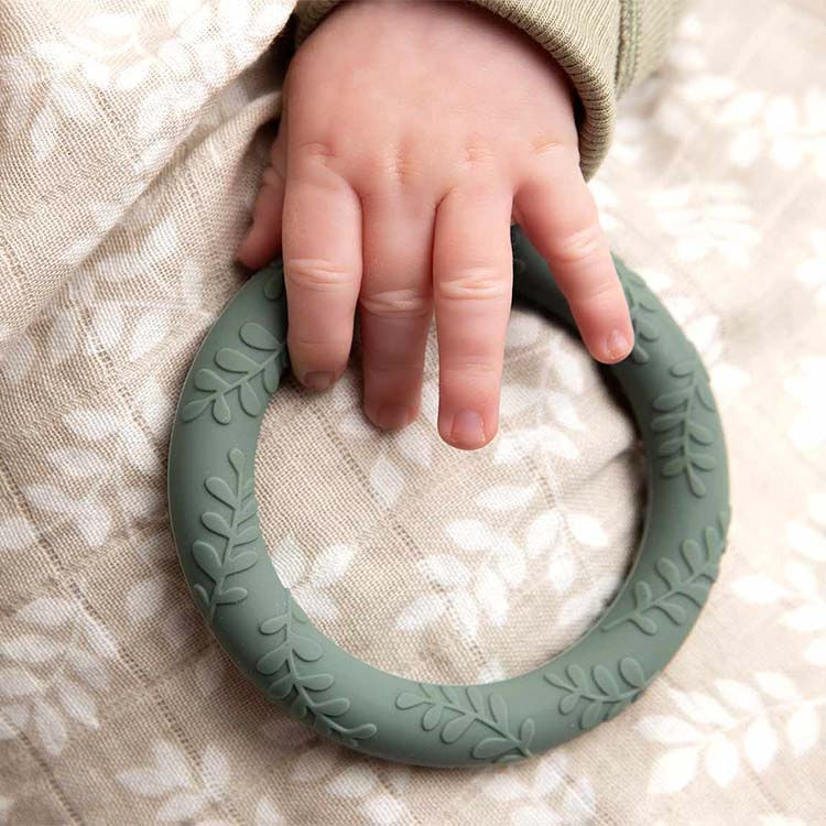 Thumbnail: Silicone Teether - Leaves Sage Cream