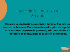 Sala Penal Transitoria-Casación N° 1884-2018-Arequipa