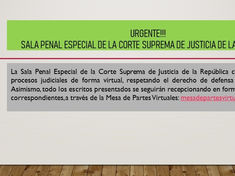 Comunicado de la Sala Penal Especial de la Corte Suprema de Justicia de la República.