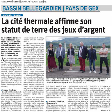 Le Dauphiné libéré : la cité thermale affirme son statut de terre des jeux d'argent