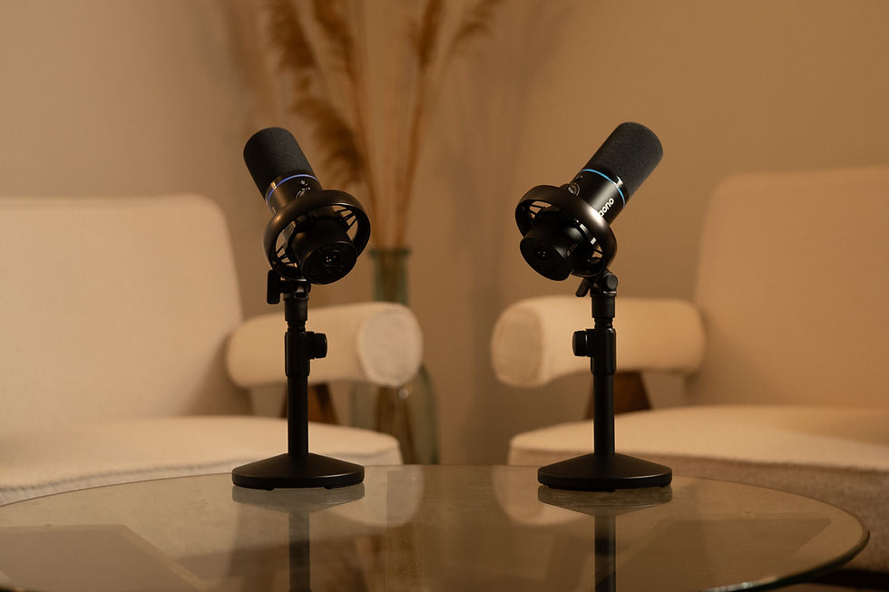 Podcast Mics at Alex Rojas Studios